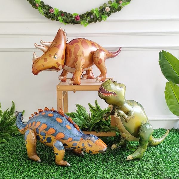 Outros suprimentos de festa de evento 4D gigante montar balões de folha de dinossauro balões animais crianças dinossauro festa de aniversário decorações balão menino crianças brinquedos 230925