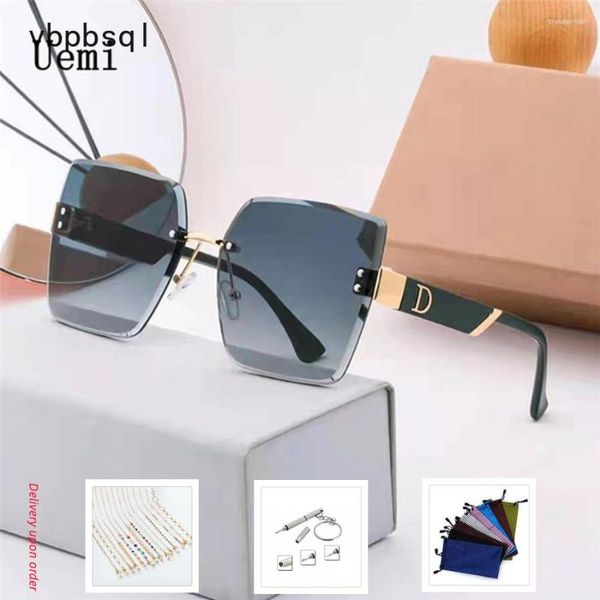 Sonnenbrille Mode Randlose Frauen Für Männer Vintage Designer Sonnenbrille Quadratischen Rahmen Weibliche Shades UV400 Brillen