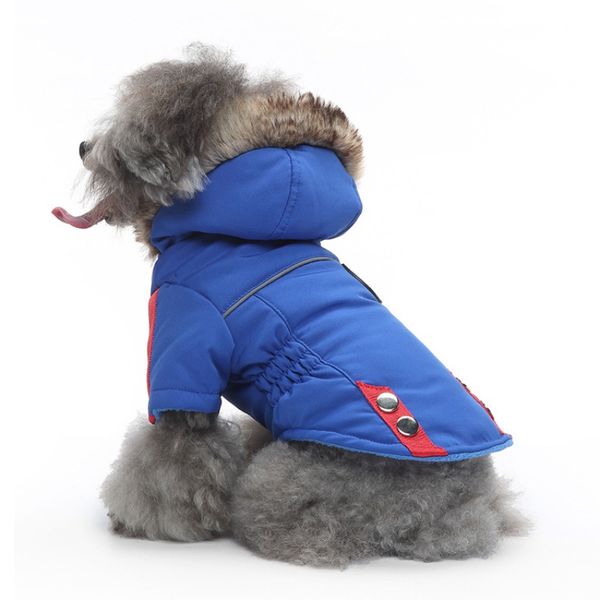 Giacche per cani invernali, Giacca calda per cani alla moda per la stagione fredda, Felpa con cappuccio per cani di taglia piccola e media con fodera in pile, Abbigliamento per cani per la stagione fredda