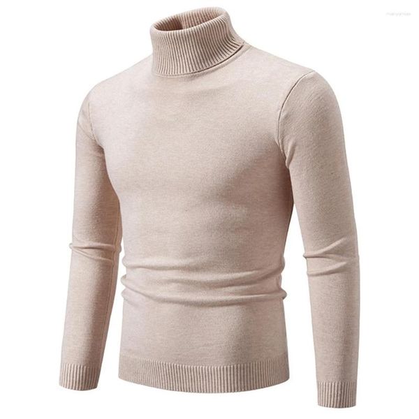 Maglioni da uomo Uomo Autunno Inverno Dolcevita Slim Fit Maglione a maniche lunghe Maglione Top Maglieria Pullover Fondo solido elasticizzato