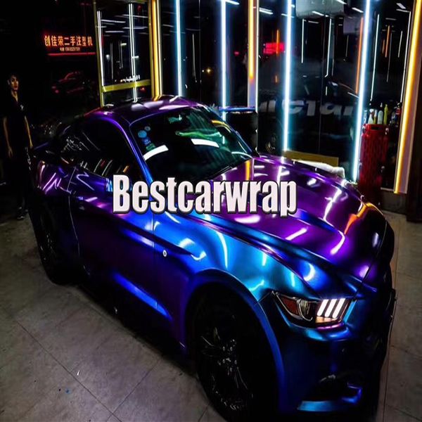 Viola Blu Sparkle Chameleon Vinile lucido Car wrap styling rivestimento del cambio Foglio di pellicola infradito con bolla d'aria 1 52x20m 5x67234U