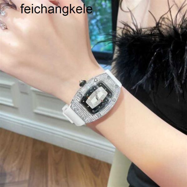 Richardmill Uhr Milles Mechanisch Automatik Richardmillrs Same Full Sky Star Womens Diamond Niche Light Luxury Network Rot Silber