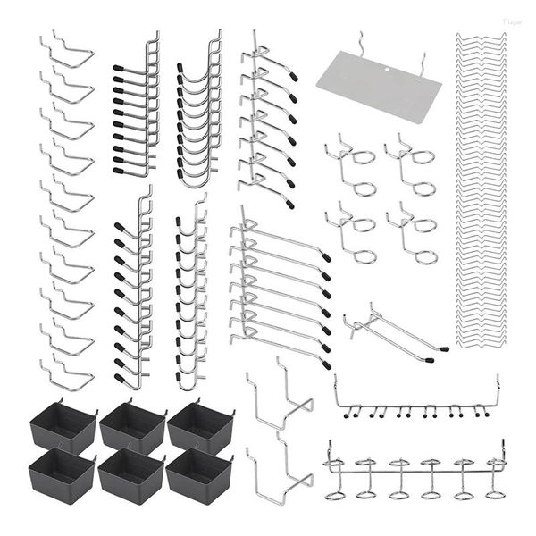 Haken, Stecktafel, 140 Stück, mit Behältern, Wand-Werkzeug-Organizer-Set für Küchenhandwerk, Raumzubehör