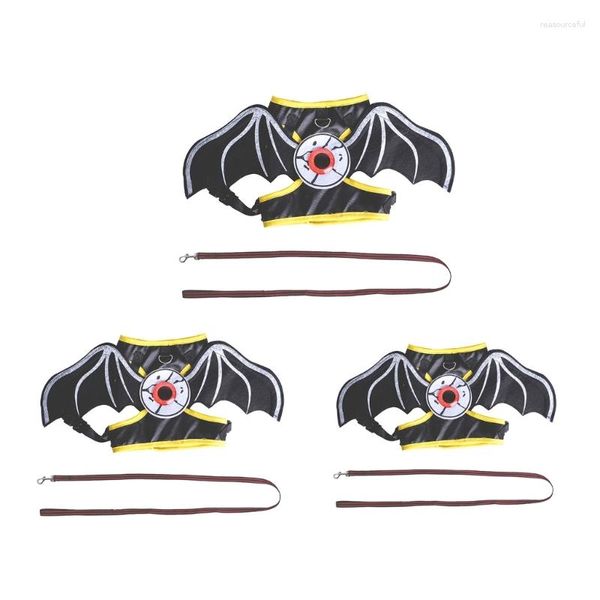 Trajes de gato Cão Bat Wing Costume Dress Up Po Props Pet Leash Set Soft Halloween Casaco Tema Cosplay Suprimentos
