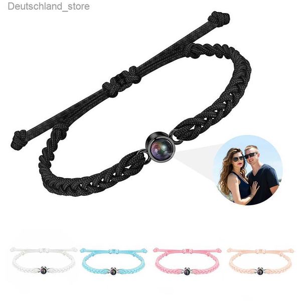 Braccialetti con ciondoli 2022 Nuovo braccialetto personalizzato per proiezione di foto Braccialetti con foto personalizzati Gioielli personalizzati per coppie Biglietti d'auguri regalo per la festa della mamma Q230925