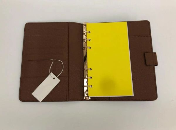 Agenda Notebook Porta carte Copertina Diario in pelle con scatola sacchetto per la polvere e fattura Quaderni Stile Anello in oro