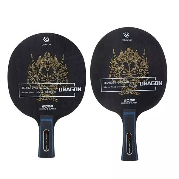 Raquetes de tênis de mesa raquete de tênis placa base bat profissional lâmina de ping pong 5 dobras madeira 2 carbono ataque rápido remo ofensivo 230925