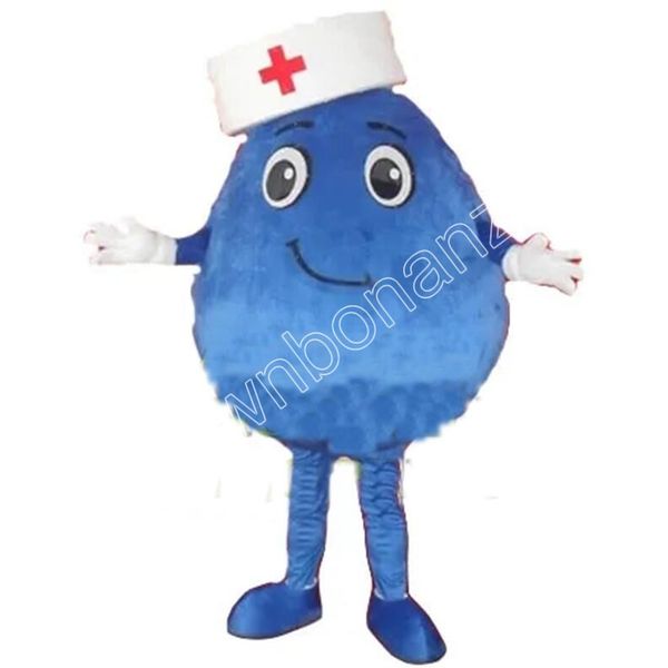 Costumi della mascotte dell'infermiera blu Costume da personaggio dei cartoni animati di Halloween Vestito da festa all'aperto di Natale Abbigliamento pubblicitario promozionale unisex