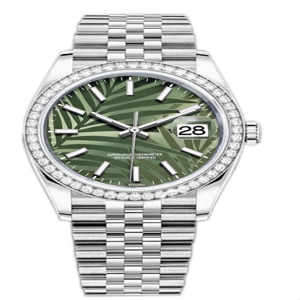 Master-Uhr im Business-Stil, Saphirglas, grün geschnitztes Zifferblatt, Edelstahlgehäuse, automatisches mechanisches Uhrwerk, Faltschließe, ganz 314d