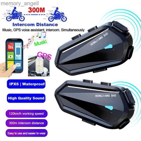 Walkie Talkie 1/2X Bluetooth Intercom Moto per 2 Rider BT 5.3 Wireless Walkie Talkie Moto Interfono stereo Durante l'ascolto del GPS HKD230925