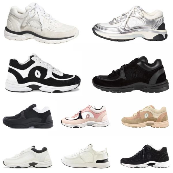 Camurça de bezerro vintage branco triplo preto treinador couro reflexivo masculino feminino sapatos casuais tecido baixo topo rosa cinza prata ouro