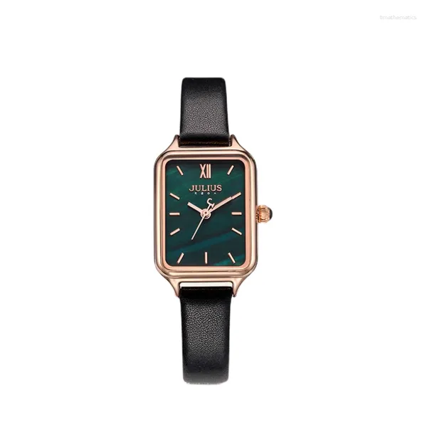 Orologi da polso Orologi di lusso in malachite Orologio da polso da donna Orologio da donna digitale quadrato al quarzo Cinturino in pelle Orologio da polso alla moda casual impermeabile