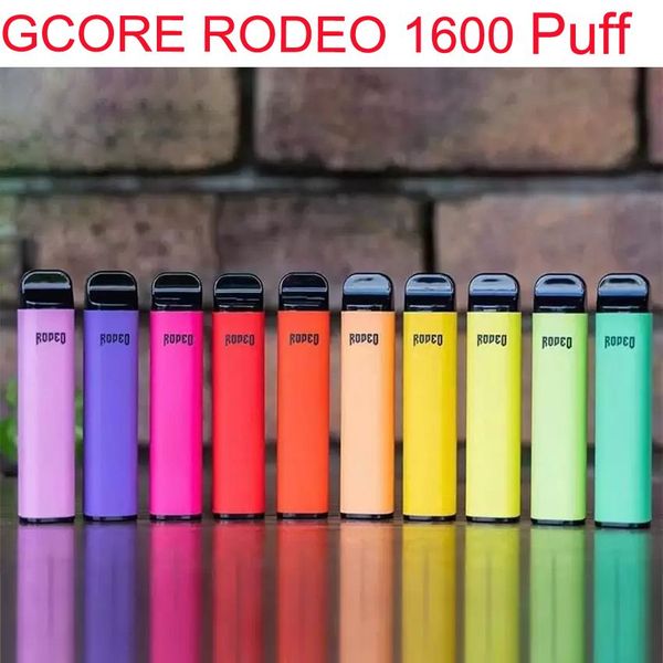 Оригинальная одноразовая электронная сигарета GCORE RODEO 1600 Puffs с аккумулятором 950 мАч, 6 мл, предварительно заполненный комплект для курения