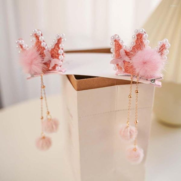 Acessórios para o cabelo crianças estilo chinês hairball orelhas headwear tassel hairgrips clipes antigos hanfu crianças pino