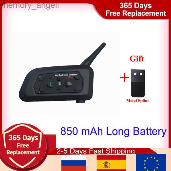 Walkie Talkie 2023 Version V6 Plus 1200M 6 Fahrer BT Multi Interphone Bluetooth Intercom Motorrad Drahtlose Headsets Kopfhörer Helm Headset HKD230925