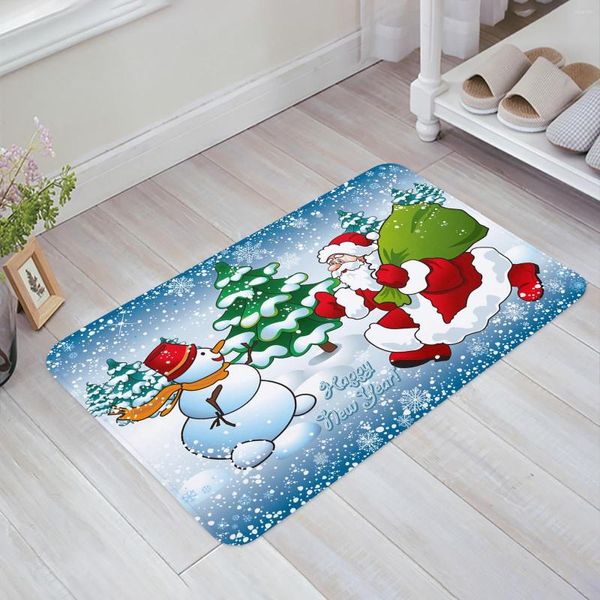 Teppiche Cartoon Weihnachtsmann Dekor Schneemann Teppich Wohnzimmer Bereich Teppich Bodenmatte Nachttisch Flur Fußmatte Kinder Schlafzimmer Home Dekoration