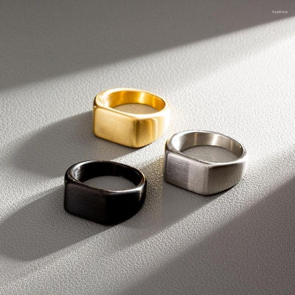 Cluster Ringe Edelstahl für Männer Geometrische Breite Signet Finger Band Rock Punk Stil Mode Ring Schmuck Zubehör Großhandel