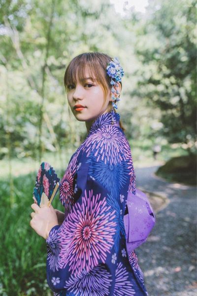 Ethnische Kleidung Japanischer Kimono-Bademantel für Damen, bequemer Polyesterstoff für Mädchen, Heimkleidung, einfache Damenbekleidung