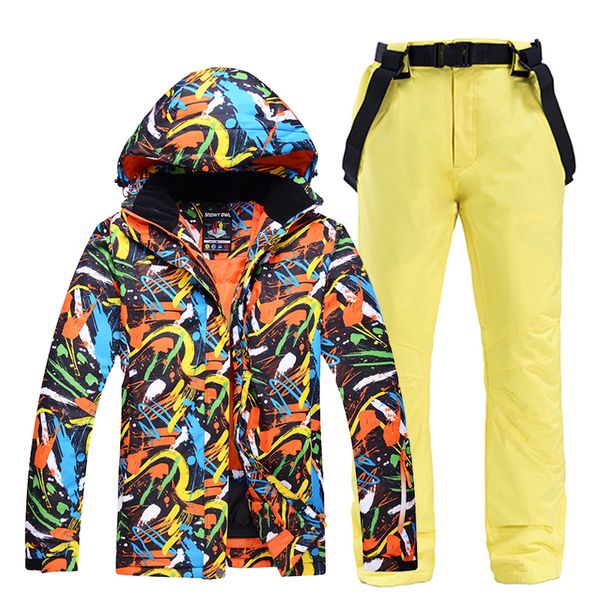 Andere Sportartikel er Männer Schneejacken Gürtel Hosen Outdoor-Sport Snowboardanzug Sets Wasserdichte atmungsaktive Kleidung Winterkostüm 230925