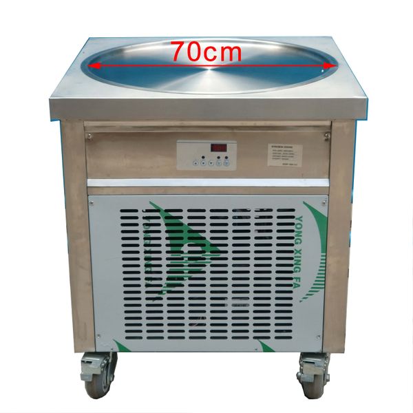 Kostenloser Versand an Tür 70 cm Big Ice Pan Commercial Küchengeräte ETL CE 70 cm Dia Pan Ice Cream Roll Machine