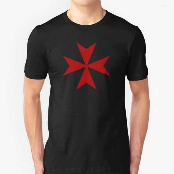 Homens Camisetas Cruz Maltesa - Cavaleiros Templários Santo Graal As Cruzadas Verão Design Adorável Hip Hop T-shirt Tops Militar Cristão