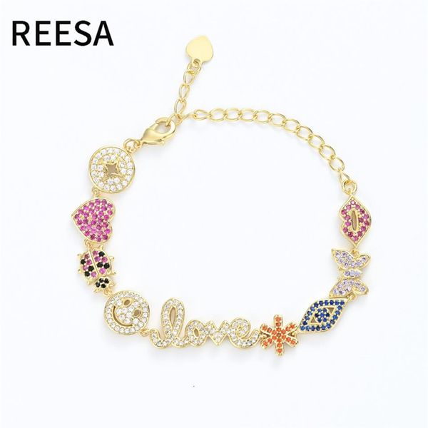 Mode Regenbogen Cz Gepflasterte Multi Charm Halskette Für Frauen Dame Hochzeit Kurze Choker Herz Lächeln Auge Kuss Anhänger Schmuck geschenk 210331263G