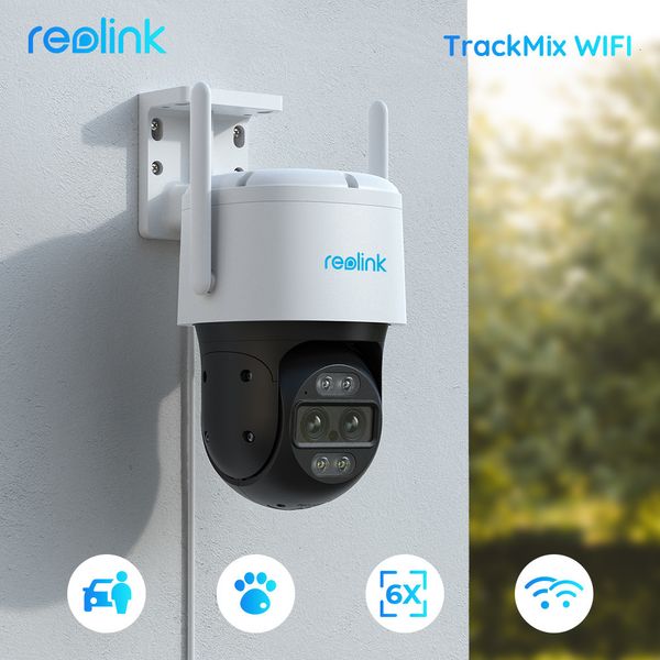 IP-Kameras Reolink Trackmix-Serie WiFi 4K-Überwachungskamera für den Außenbereich, Bewegungsverfolgung mit zwei Objektiven, 8 MP PTZ-Kamera, 6-facher Zoom, KI-Menschenerkennung 230922