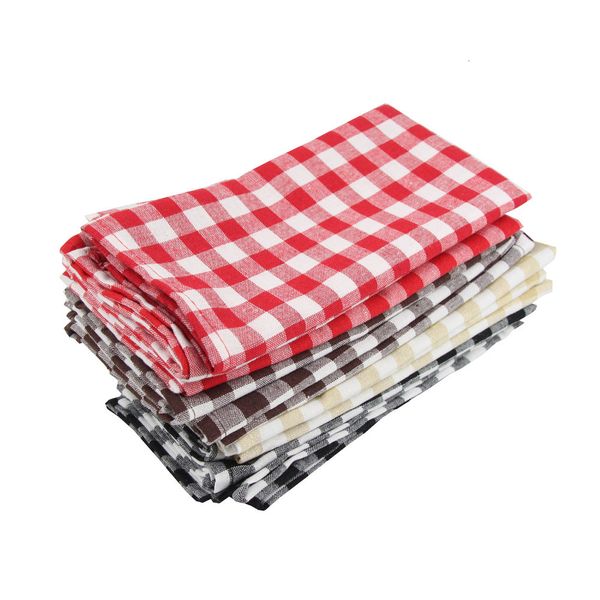 Tovagliolo da tavola Set da 12 pezzi 40x40 cm Tovaglioli di stoffa scozzese in misto cotone a quadri riutilizzabili Strofinacci da tavola per eventi domestici lavabili 230925