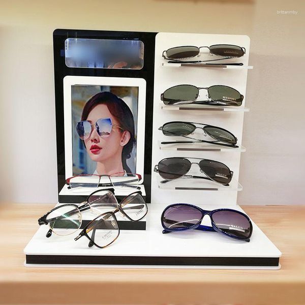 Bolsas de jóias 4 camadas óculos de sol titular óculos de sol janela rack suporte adereços óculos mostrar suporte organizador para loja