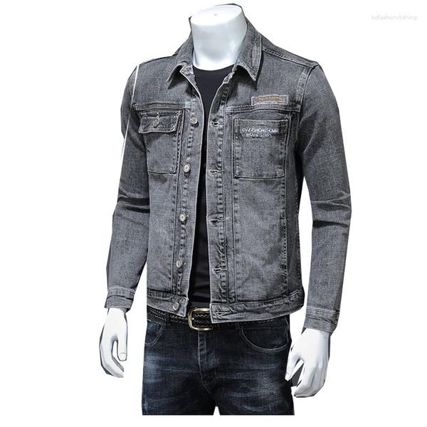 Jaquetas masculinas 2023 primavera moda eua tamanho algodão manga longa denim camisas casuais cor sólida bolso homens de alta qualidade streetwear