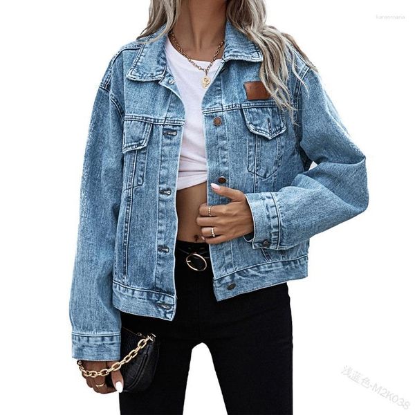 Jaquetas femininas outono estilo punk mulheres básicas casuais para casaco solto feminino jean jaqueta outwear denim mulheres
