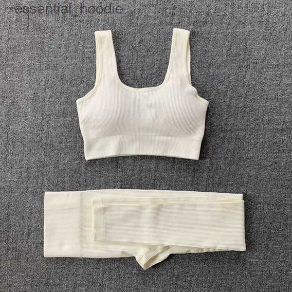 Kadınların Terzini Kadın Dikişsiz Yoga Set Scim Spor Egzersiz Giysileri FE Push Up Sütyen Yüksek Bel Taytları Seksi Fitness Spor Giyim Sporları L230925