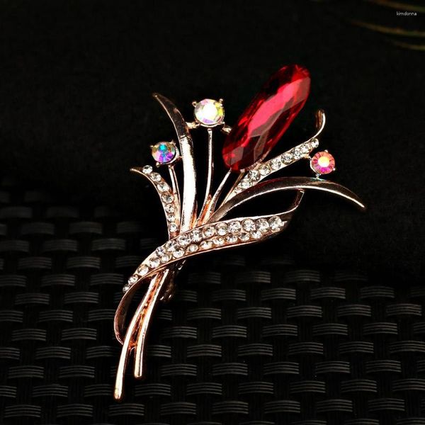 Broches 2023 moda charme jóias flor de cristal para mulheres vintage acessórios de vestuário buquê casamento nupcial