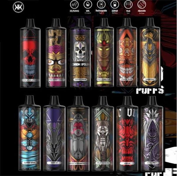 Original KK Energy 8000 Puff Descartável E Cigarros 8000 Puffs Vape Pen 16ml Pré-cheio Malha Bobina Pods 650mAh Bateria Recarregável Vaporizadores Vapes