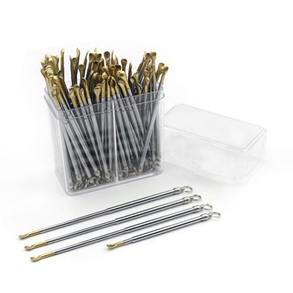 Dab estensibile Dabber Rimozione cera Strumento per fumare Earpick Cucchiaio Pick per orecchie Snuff Snorter Sniffer Pala Scoop Cannuccia Erba secca Accessori per fumatori