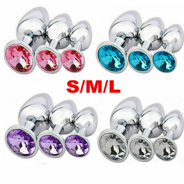 Analspielzeug Edelstahl Metall Sex Butt Plug für Anfänger Erwachsene Spiel Masturbator Diamant Expander Stopper 230925