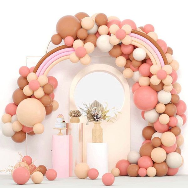 Outros suprimentos para festas de eventos 163pcs Dusty Pink Rainbow Balão Garland Arch Kit Balões de aniversário de casamento Decoração Boho Party Kids Baby Shower Arche Ballon 230923