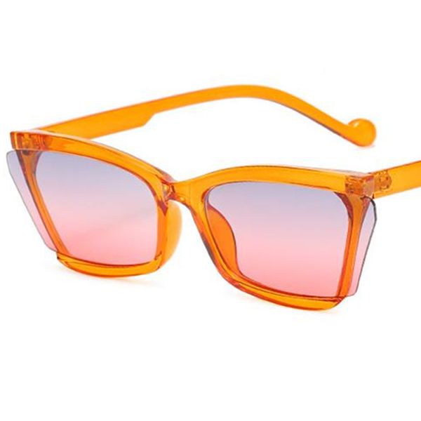 Hip Hop Sonnenbrille Unisex Halbrandlose Sonnenbrille Cat Eye Adumbral Anti-UV-Brille Kleine Rahmenbrille Einfachheit Ornamental