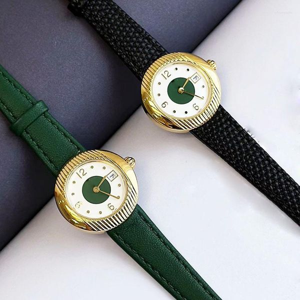 Armbanduhren W01 YL-Stil Original japanisches Uhrwerk der Uhr Ledergürtel Einfachheit und Modegeschenk