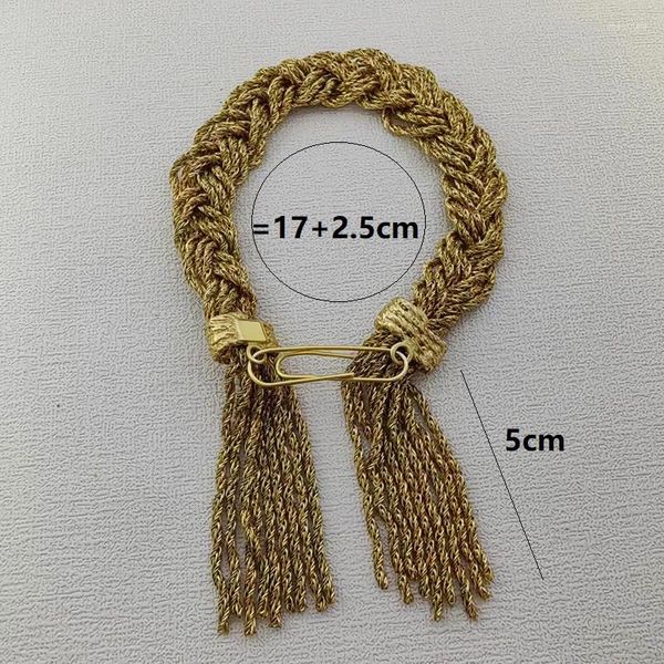 Link pulseiras torção corda corrente trançada pulseira para mulheres borla chunky incomum jóias artesanais únicas