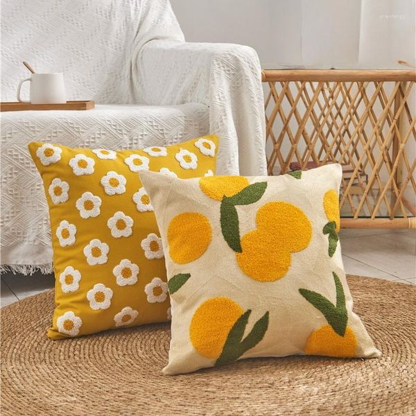 Almofada quarto para flor sol cobre cama decorativa quadrado lance caso de vida fronha sofá jacquard quarto sofá