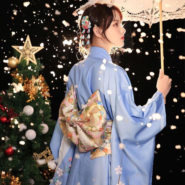 Roupas étnicas Japonês Tradicional Quimono Vestido Formal Terno Doce Impressão Flor Mulheres Yukata Roupão Sexy Vintage Geisha Haori Asiático