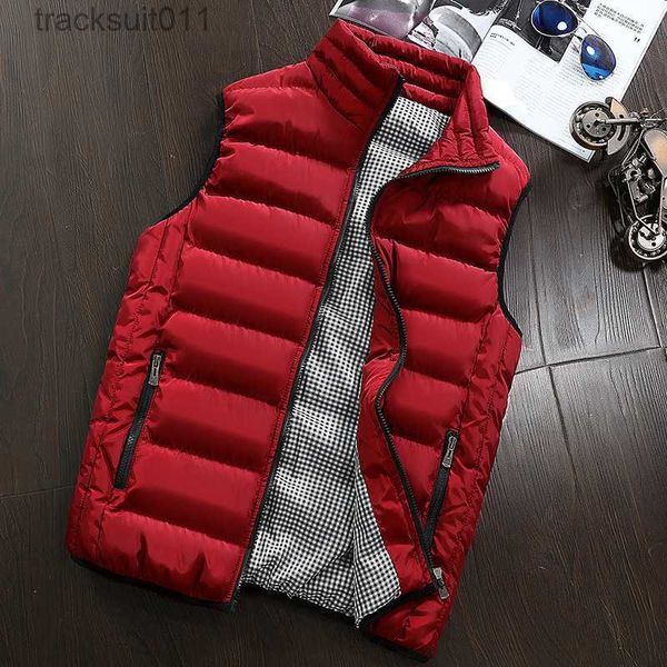 Coletes masculinos novos homens plus size 5xl coletes casuais inverno quente sem mangas parkas ginásio roupas esportivas cor sólida coletes jaquetas coletes l230925