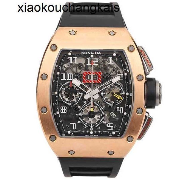 RicharMilles Relógio Automático SuperClone KV Fábrica 18k Ouro Top Jam Tangan UhrSafira de fibra de carbono Navio por FedexO3FO