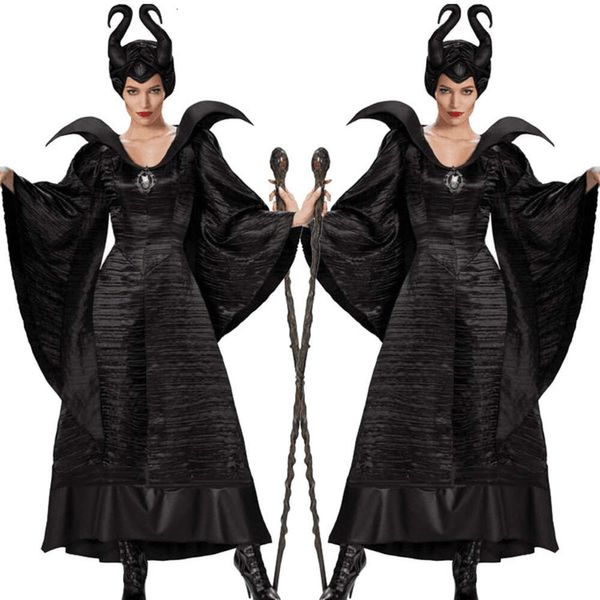 Traje de Halloween Feitiço de Dormir Marlene Fisson Fantasia de Bruxa Negra Adulto Robe Fantasia de Demônio Traje de dramatização