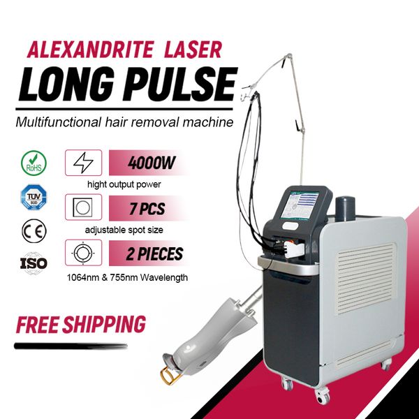 Máquina pulsada longa do laser da remoção do cabelo do laser 755nm 1064nm do Nd YAG da Alexandrite