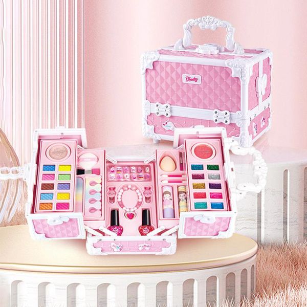 Giocattoli di Halloween Kit per il trucco dei bambini per ragazze Rossetto Cosmetici Giochi di finzione Rosa Unicorno Principessa Lavabile Sicuro Giocattolo per bambini Regalo 230925