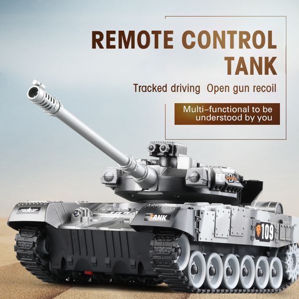 ElectricRC Carro RC Tanque Militar Guerra Batalha Estados Unidos M1 Leopard 2 Controle Remoto Carro de Brinquedo Eletrônico Modelo Tático Presentes para Meninos Crianças 230925