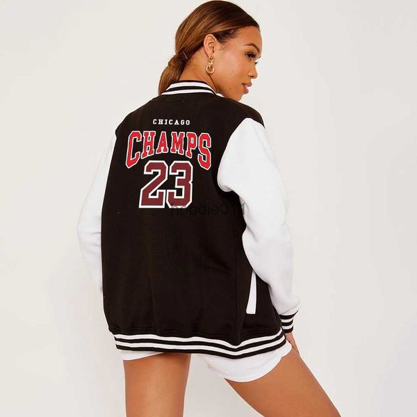 Männer Jacken Chicago Champs 23 Brief Drucken Baseball Uniform Frauen Harajuku Casual Jacke Mode Weiche Mantel Herbst S-5Xl Frau Kleidung L230925