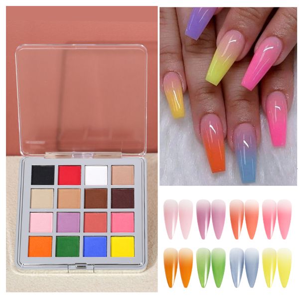 Pós acrílicos Líquidos Mocmaki DIY Gradiente Prego Pó 12 Cores Glitter Pigmento Ombre Nail Art Pó para Manicure Decoração Suprimentos 230925